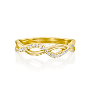 טבעת יהלומים זרימה עדינה מתפתלת