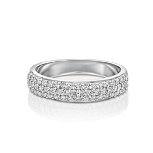 טבעת יהלומים יוקרתית שלוש שורות JENNY