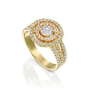 טבעת יהלומים יוקרתית הילה כפולה ADR-00295-1