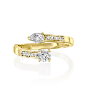 טבעת יהלומים יוקרתית מתפצלת Samantha