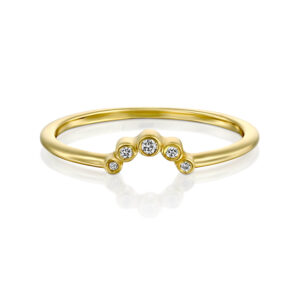 טבעת יהלומים כוסות בעיצוב קן