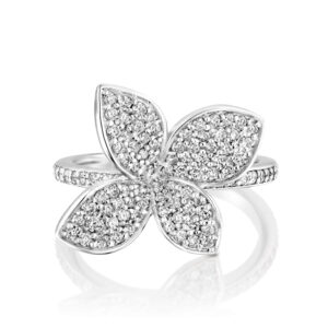 טבעת יהלומים פרח אופנתית ויוקרתית ELIN