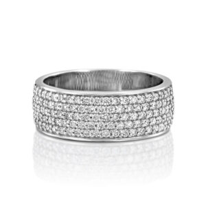 טבעת יהלומים רחבה 5 שורות OLYMPIA