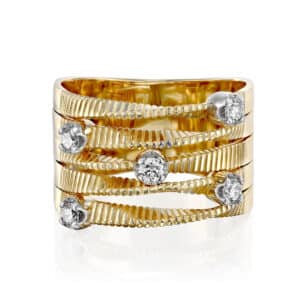 טבעת יהלומים רחבה קשתות Margot