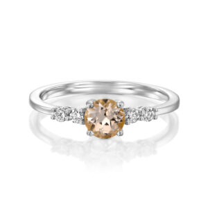 Morganite And Delicate Diamonds Engagement Ring