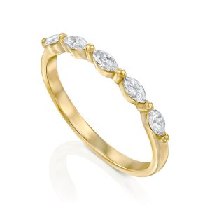 טבעת יהלומי מעבדה מרקיזות בשורה