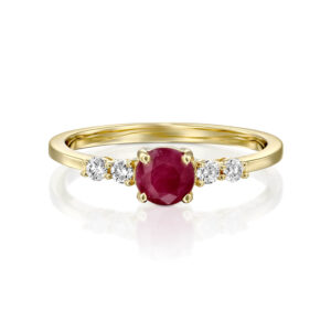 טבעת רובי ויהלומים אלגנטית ואופנתית LILINOE