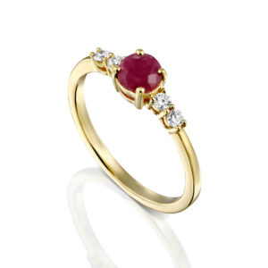 טבעת רובי ויהלומים אלגנטית ואופנתית ADR-00629-3