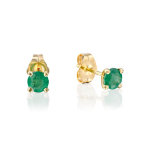 עגילי אמרלד ירוק צמודים 1.00ct