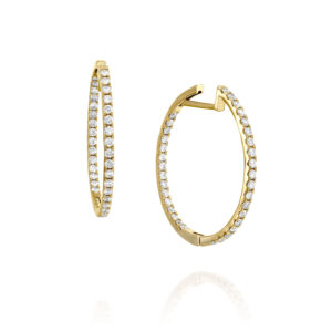 עגילי חישוק יהלומי מעבדה גדולים ויוקרתיים