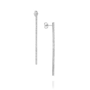 Long Diamond Bar Earrings