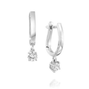 Drop Lab Diamond Earrings With A Gold Hoop 1.00ct