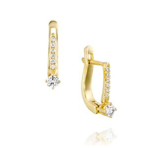 עגילי יהלום נתלים עדינים