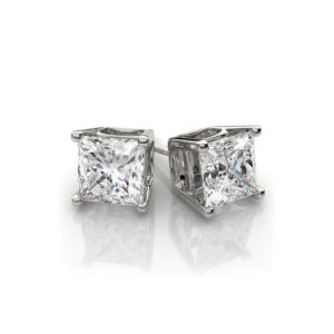 עגילי יהלום פרינסס צמודים 0.80ct