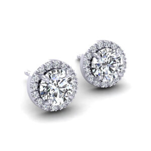 עגילי יהלום הילה יוקרתיים 1.58 קראט יהלומים