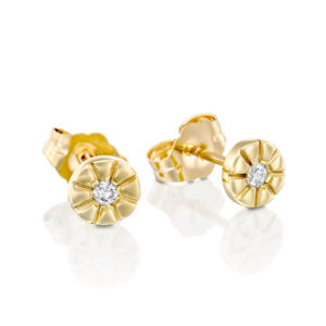 עגילי יהלום שמש עדינים