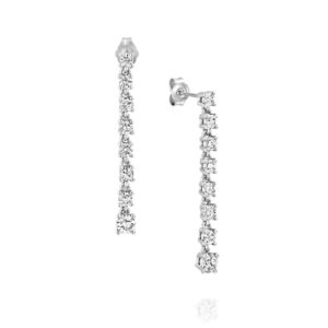 עגילי יהלומים ארוכים חוליות