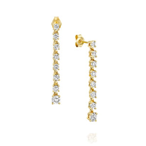 עגילי יהלומים ארוכים חוליות