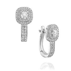 Drop Lab Diamond Earrings Double Halo