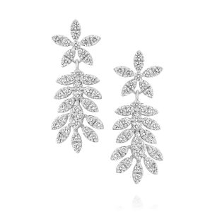 עגילי יהלומים יוקרתיים עלים