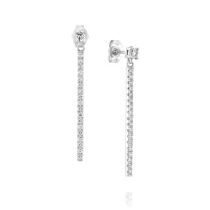 Long  Lab Diamond Bar Earrings