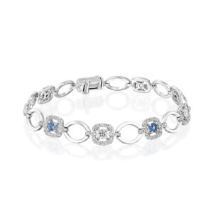 Stylish Luxury Diamond And Sapphire Bracelet