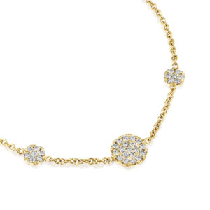 Three Round Plates Diamond Bracelet