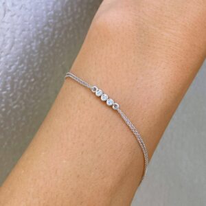 צמיד יהלומים עדין שלוש כוסות ADB-00272-8