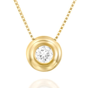 שרשרת יהלום סופגניה 0.10 קראט