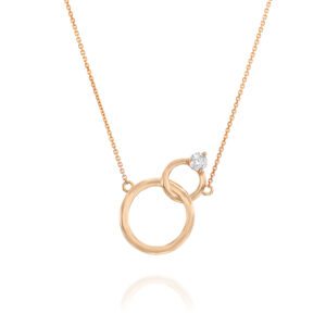 שרשרת יהלום שני מעגלי זהב ADP-00440-2