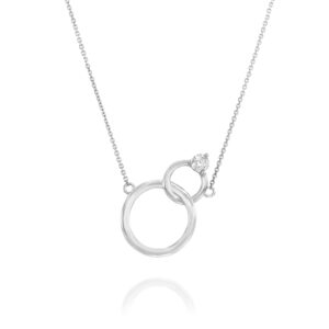 שרשרת יהלום שני מעגלי זהב ADP-00440-3