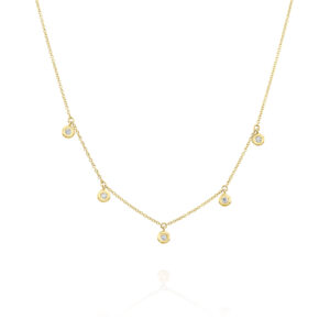 שרשרת יהלומים 5 טבעות אופנתית