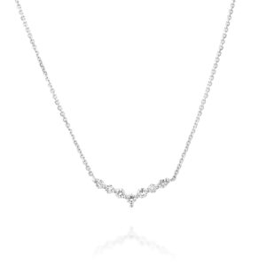 שרשרת יהלומים V עדינה ואופנתית