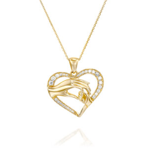 Heart Lab Diamond Necklace and Holding Hands