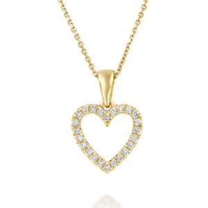 תליון יהלומים לב פתוח