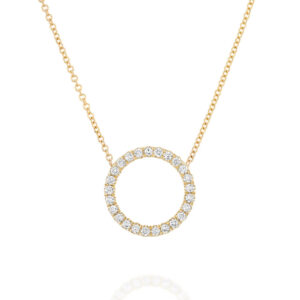 Open Circle Diamond Necklace 0.37ct