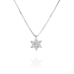 שרשרת יהלומים פרח יפה ועדינה