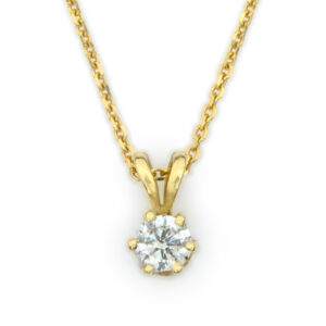 Six Prong Diamond Solitaire Necklace 1.00ct