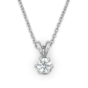 Six Prong Diamond Solitaire Pendant 0.30ct