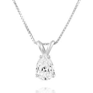 Pear Cut Soiltare Pendant Big Lab Diamond 1.00ct