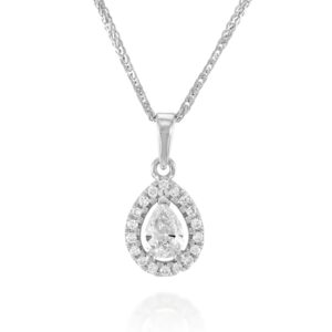 Halo Pear Diamond Pendant