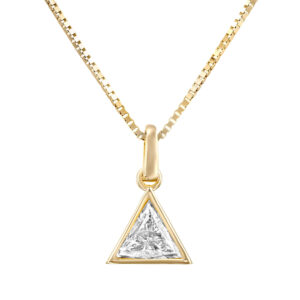 תליון יהלום משולש במסגרת זהב