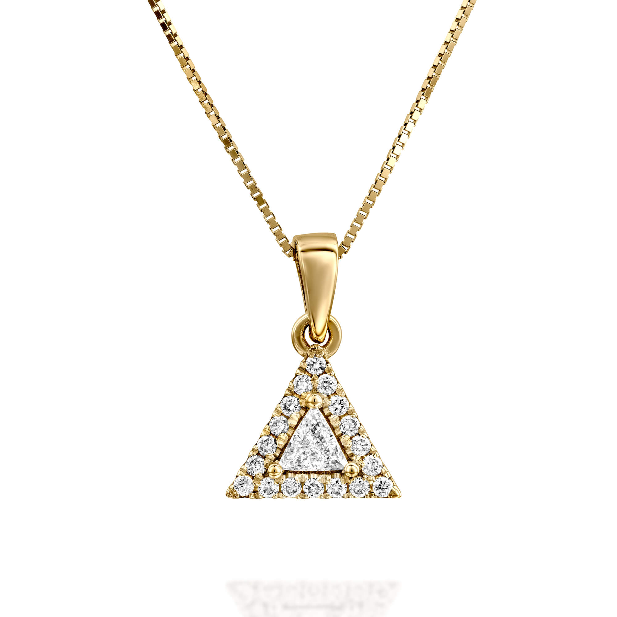Halo Triangle Diamond Pendant DIAMOND HOUSE