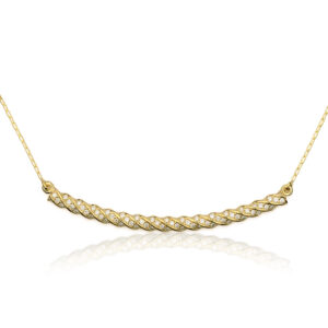 שרשרת יהלומים לוחית מעוצבת כצמה