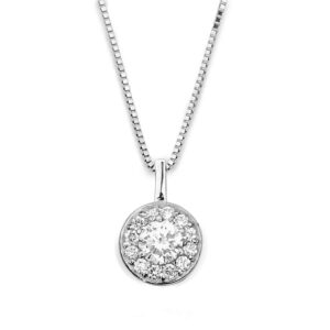 Halo Diamond Necklace 0.42ct