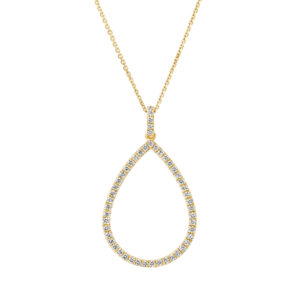 Large And Dainty Drop Diamond Pendant