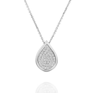 תליון יהלומים בצורת טיפה עם מסגרת