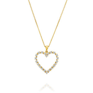 תליון לב משובץ יהלומים 0.96ct