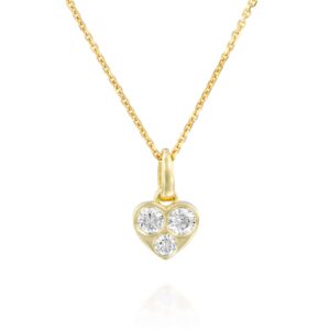 תליון לב יהלומים קטן