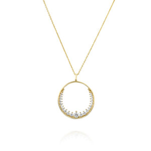 תליון יהלומים מעגל בצורת ירח